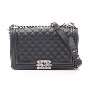 CHANEL Boy Chanel Shoulder Bag in Caviar (Grained Calfskin) for Women, Black